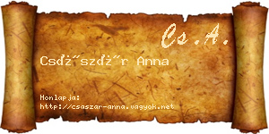 Császár Anna névjegykártya