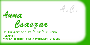 anna csaszar business card